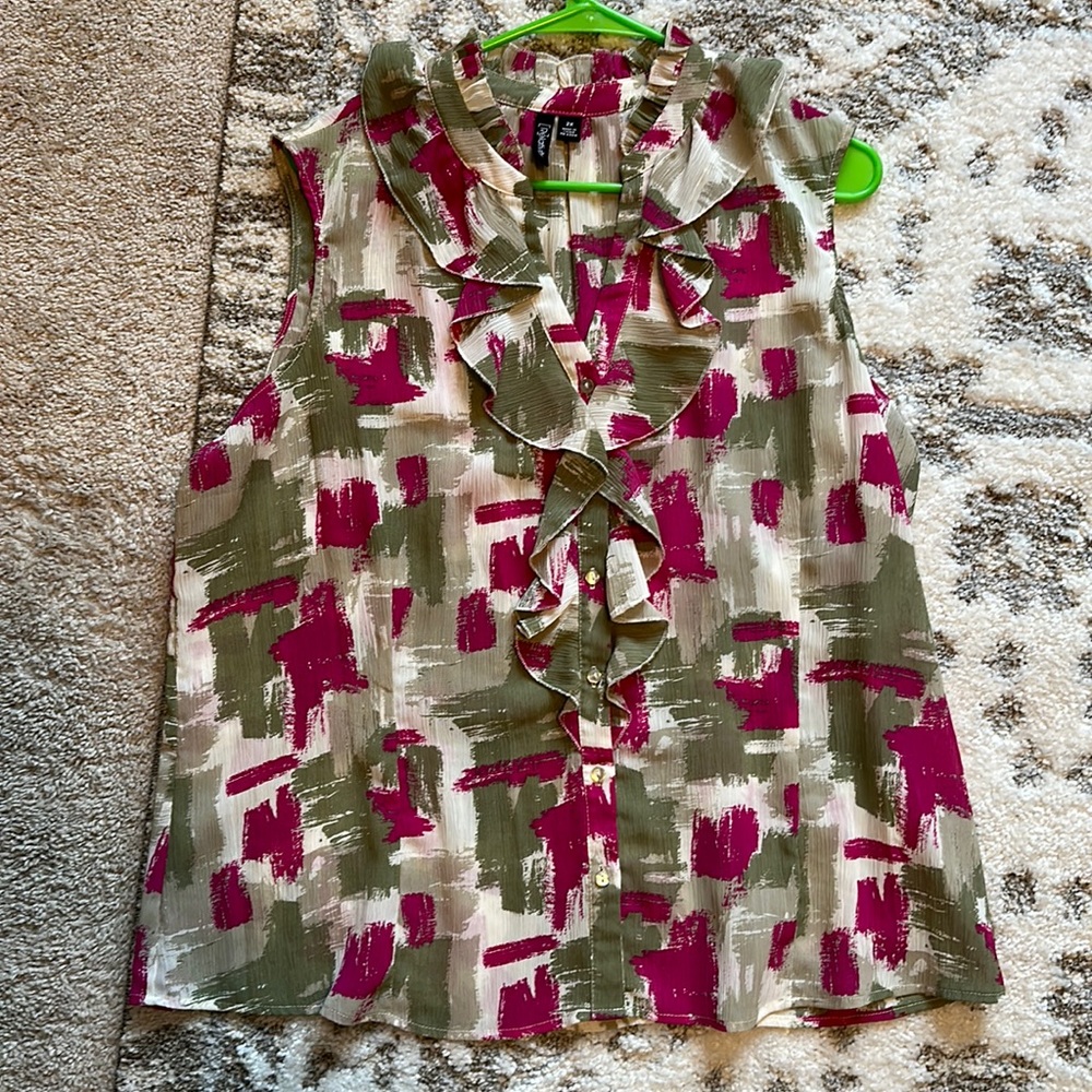 NWOT Ruffled Button Blouse